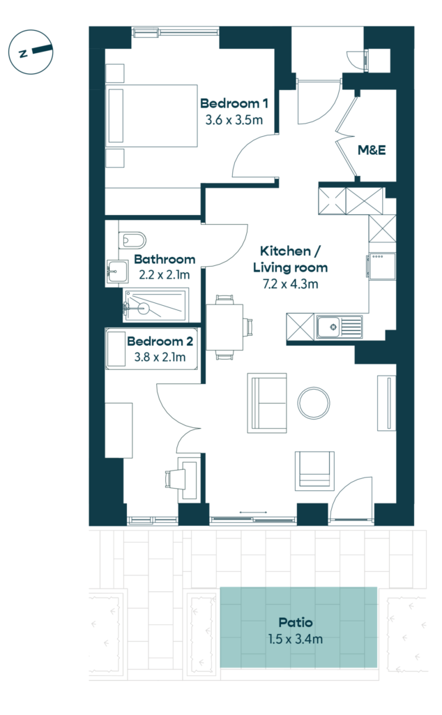 Floor Plan for Apartment 2