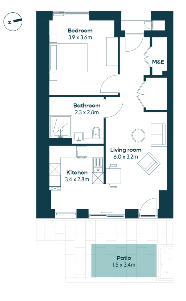 Floor Plan for Apartment 3
