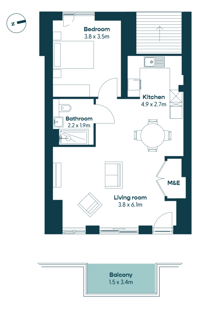 Floor plan for Apartment 21
