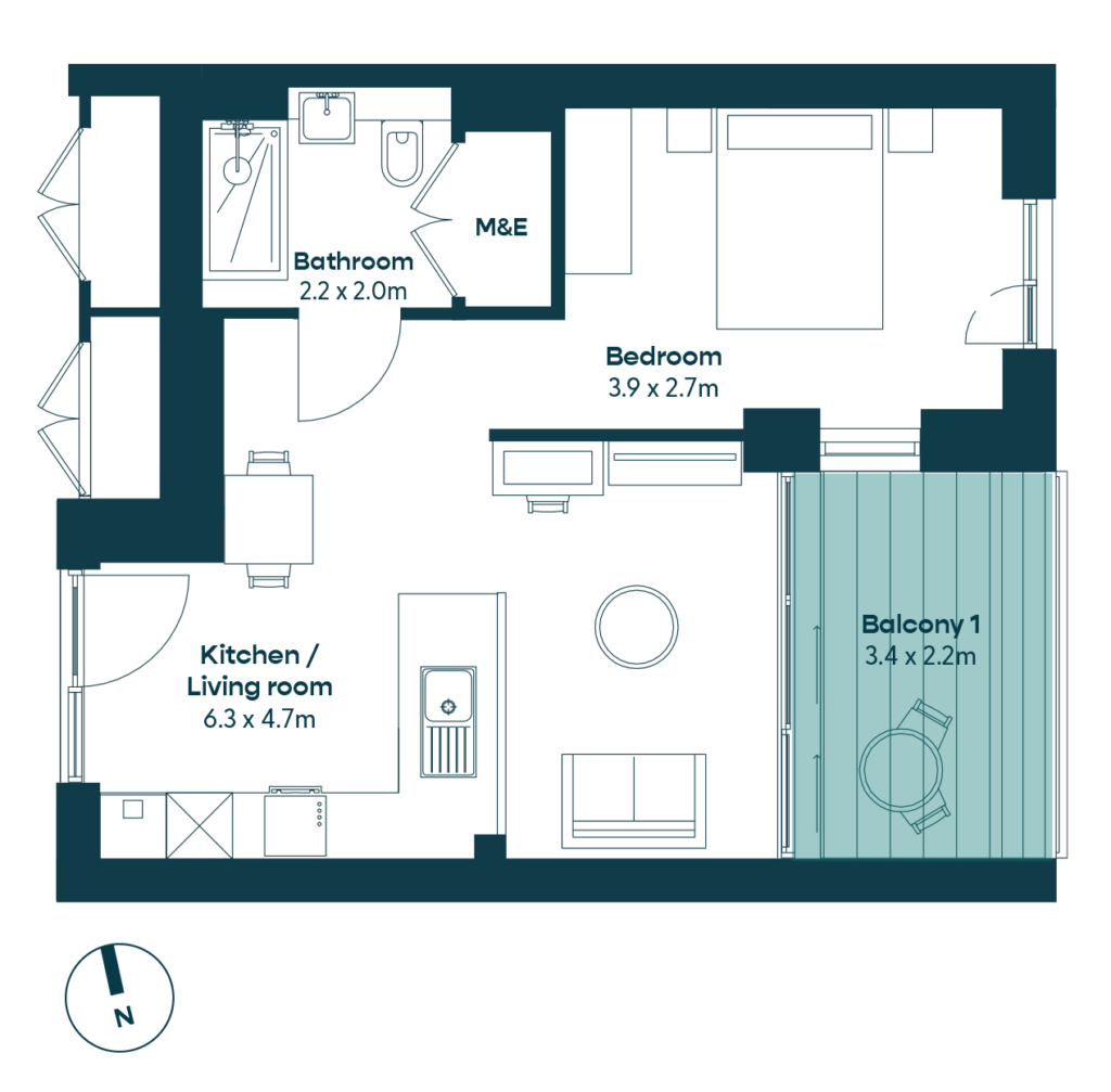 Floor Plan for Apartment 26